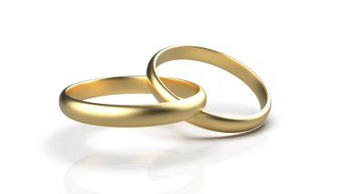 3d rendering abstract luxury golden ring on white background