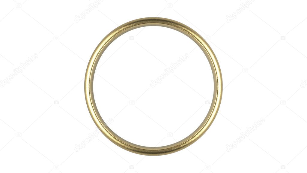 3d rendering abstract luxury golden ring on white background