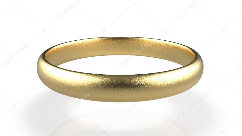 3d rendering abstract luxury golden ring on white background