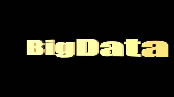 具有黑色背景的Bigdata措辞的3D渲染 — 图库照片