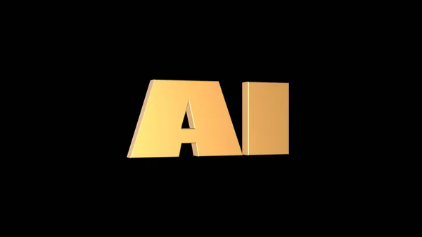 3d rendering of 3D AI wording with black background — 스톡 사진