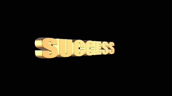 3D візуалізація SUCCESS з чорним тлом — стокове фото