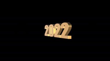 Siyah arkaplanlı 3d 2022 yazımının 3D görüntülemesi