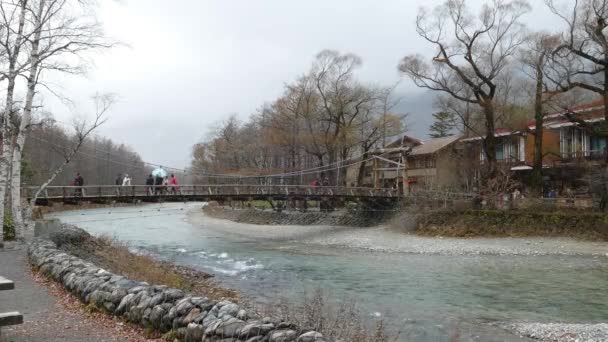 Idylliska Landskap Hotaka Bergskedja Kamikochi Nationalpark Kamikochi Japan — Stockvideo