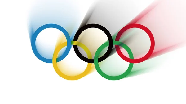 25 juin 2020 : rendu 3D du cercle de couleur olympique — Photo