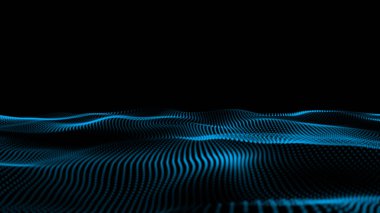 3 boyutlu mavi renkte güzel bir dalga.