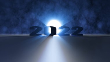 3D aydınlatma efekti Mutlu yıllar 2022