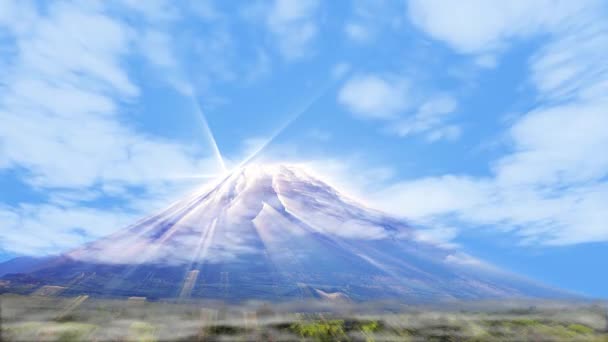 Bonita Iluminación Con Cielo Azul Montaña — Vídeo de stock