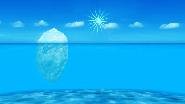 3d representación de piedra de hielo grande en el mar —  Fotos de Stock
