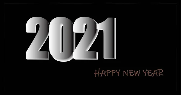 2021 Happy New Yearエレガントなグリーティングカードベクトルイラスト — ストック写真