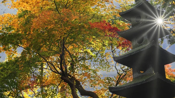 Kanazawa, Ishikawa, Japan höstsäsong på Kenrokuen Gardens — Stockfoto