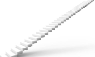 Tersten izole edilmiş merdivenin 3D görüntüsü