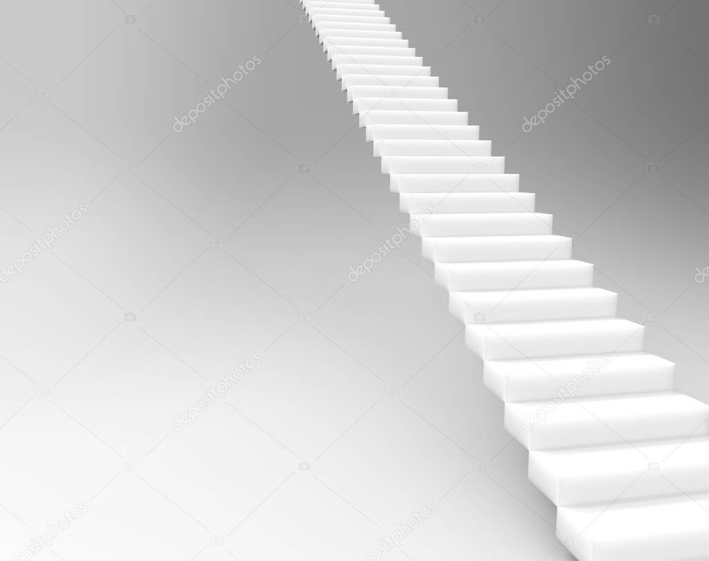 The 3d rendering of stair to upside isolated