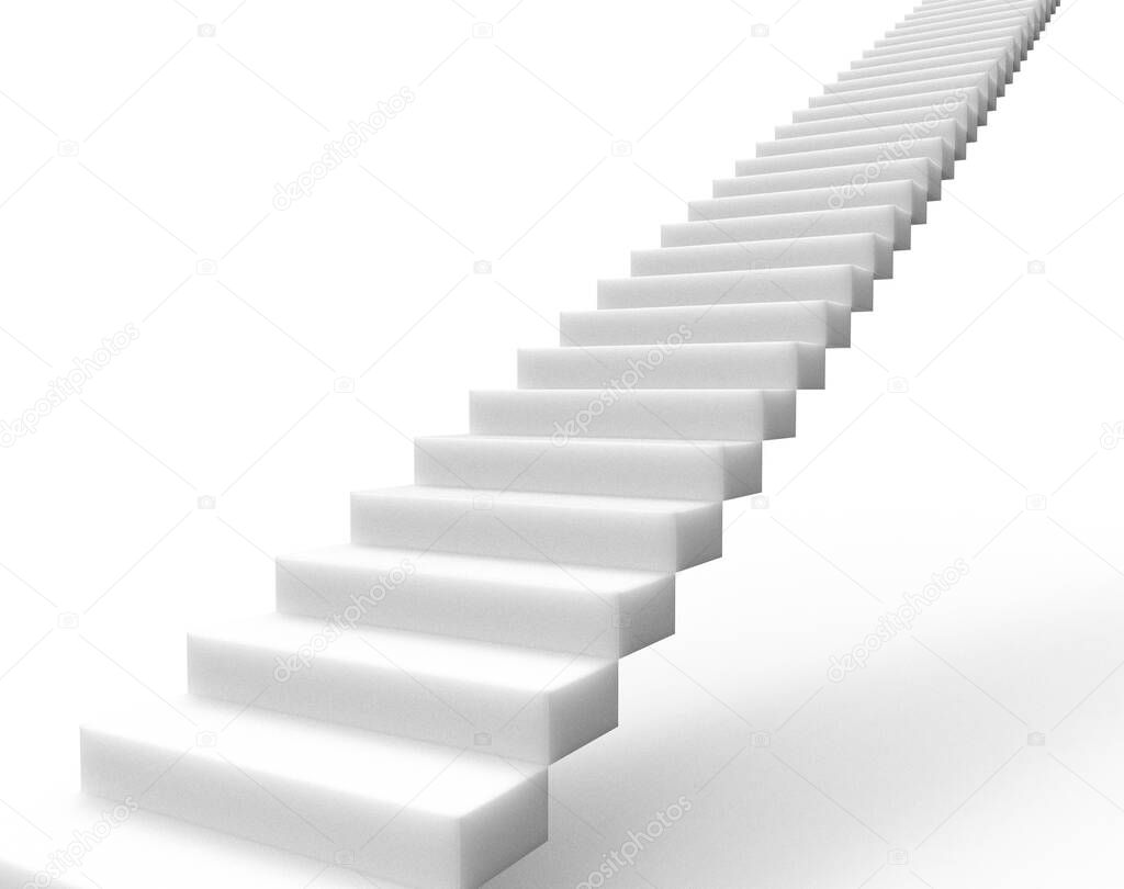 The 3d rendering of stair to upside isolated