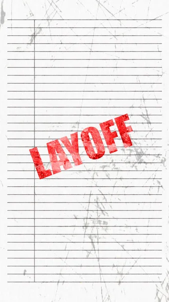 Rendering Layoff Wording Line Paper — Stock Photo, Image