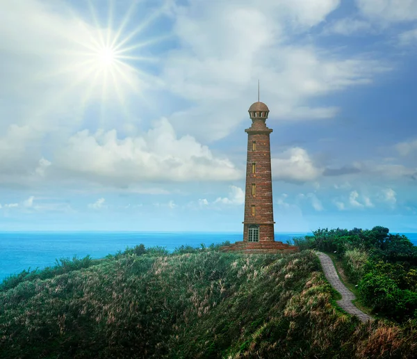 Rendering Una Bella Casa Luminosa Sulla Collina — Foto Stock