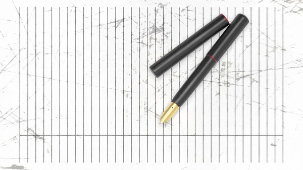 Representación Del Primer Plano Detallado Pluma Que Yace Sobre Papel —  Fotos de Stock