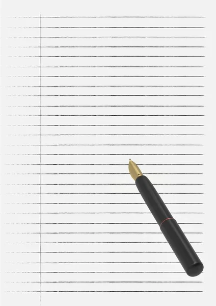 Απόδοση Της Λεπτομερούς Κλεισίματος Ενός Στυλό Που Βρίσκεται Ένα Χαρτί — Φωτογραφία Αρχείου