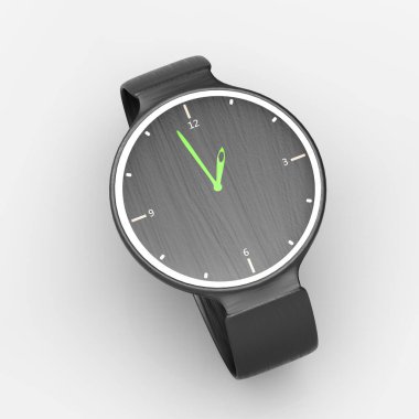 Lüks saatin 3 boyutlu görüntülenmesi beyaz arkaplanda izole edildi