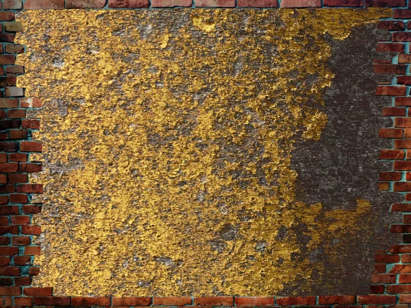 Trou Cassé Dans Vieux Mur Briques Une Vue Dans Trou — Photo