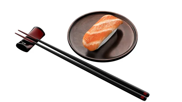 寿司卷日本菜的三维渲染 — 图库照片