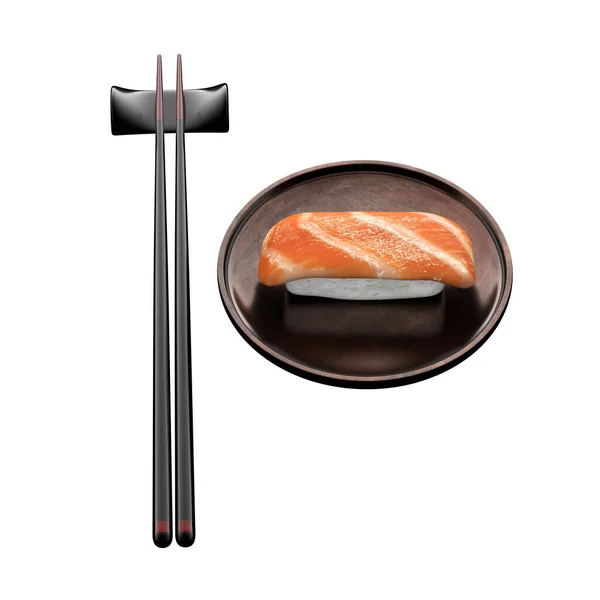 寿司卷日本菜的三维渲染 — 图库照片