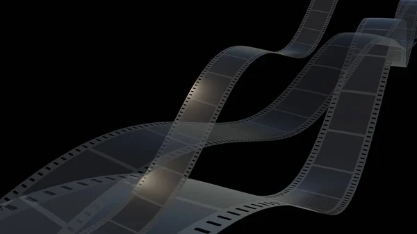 Die Wiedergabe Von Filmstreifen Isoliert Mit Schwarz — Stockfoto