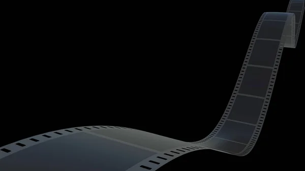 黒で隔離されたフィルムストリップの3Dレンダリング — ストック写真