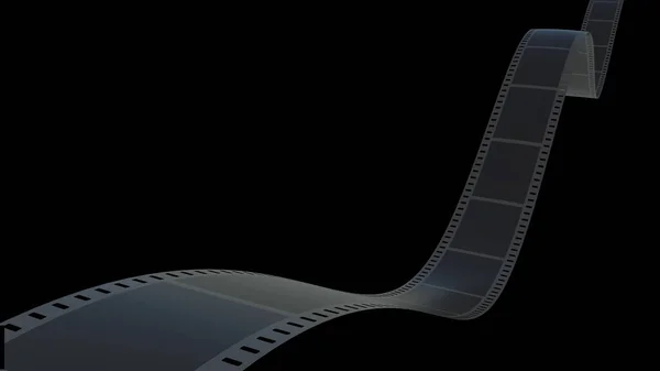 Renderização Tira Filme Isolada Com Preto — Fotografia de Stock