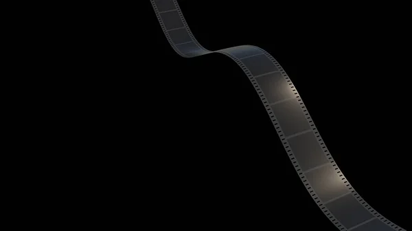 黒で隔離されたフィルムストリップの3Dレンダリング — ストック写真