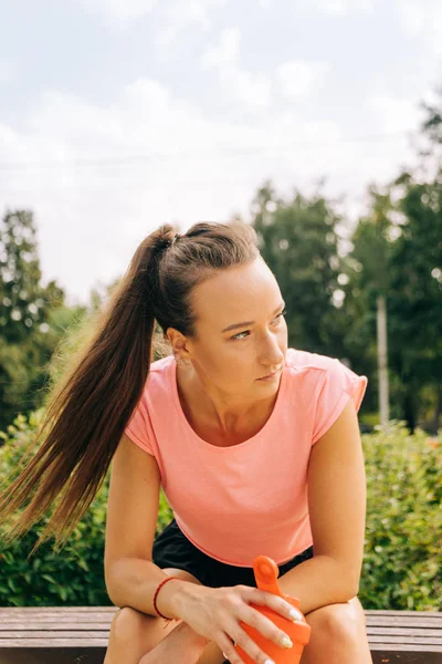 Woman Training On Street . — Stock Photo, Image