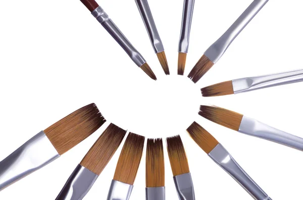 Paint brushes white background — Stock Photo, Image