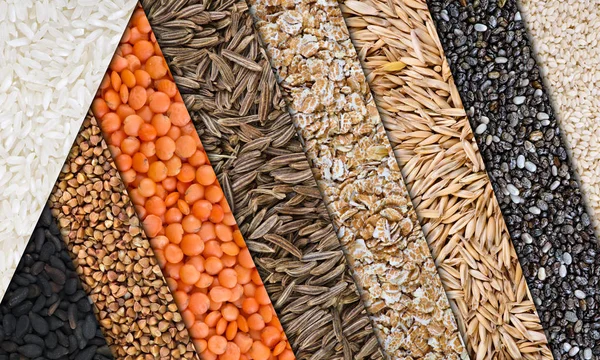 Colaje de cereales de grano bandas oblicuas — Foto de Stock
