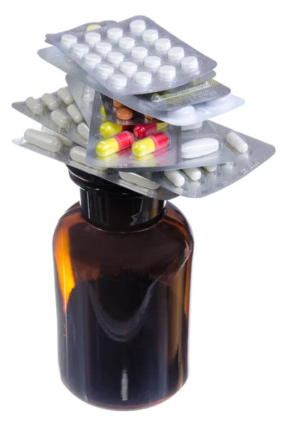 Φάρμακα για τη θεραπεία των δισκίων και σιρόπια — Φωτογραφία Αρχείου