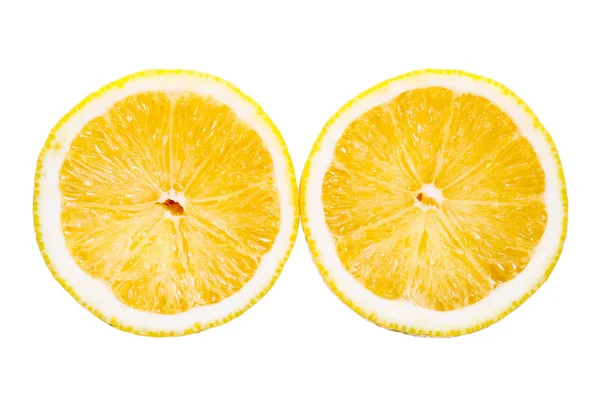 Limón cortado sobre fondo blanco — Foto de Stock