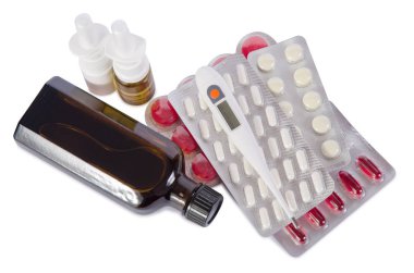 beyaz zemin üzerine tıp hapları