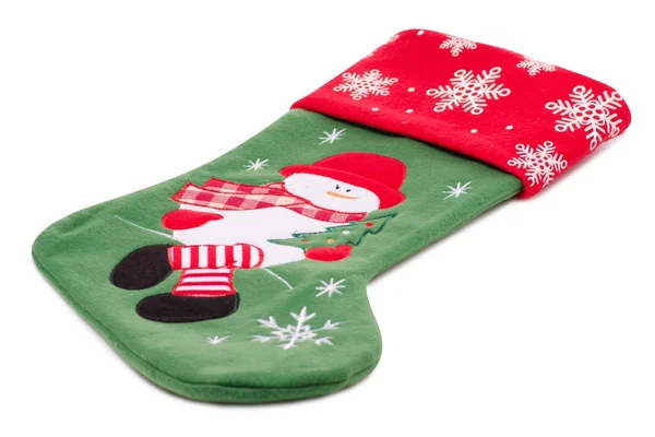 Рождественские украшения подарок носок изолирован — стоковое фото