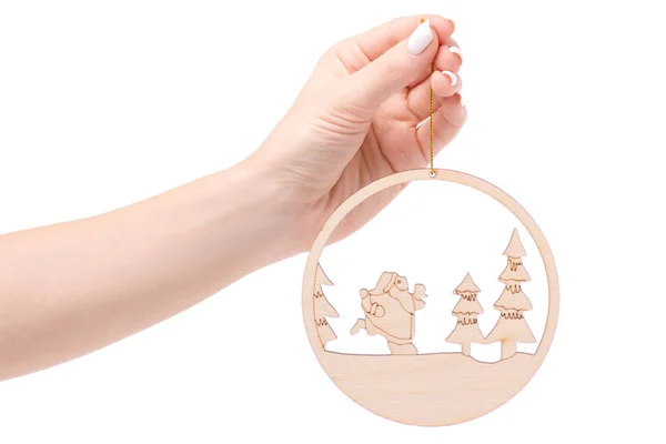 Navidad decoración madera árbol de Navidad juguete — Foto de Stock