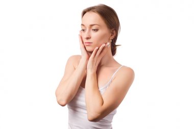 Güzel kadın yüz kozmetik güzellik