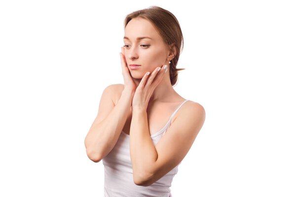 Beautiful woman face cosmetology beauty