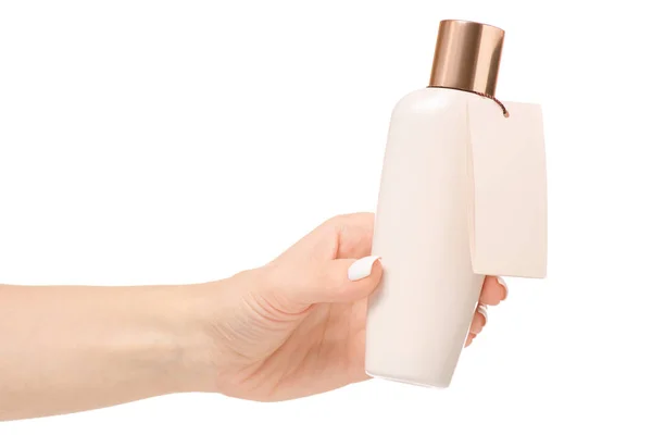 Kvinnlig hand lotion spray kosmetika kosmetika — Stockfoto