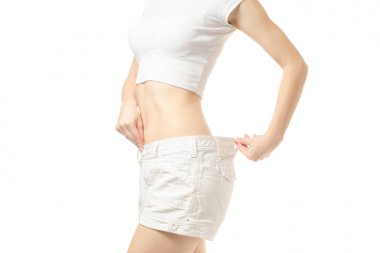 Azlık büyük boy bir santimetre ile ince bir kadındır