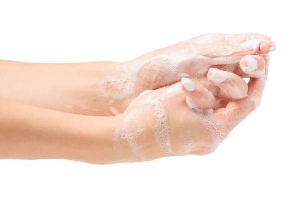 Pianka z mydłem ręka — Zdjęcie stockowe