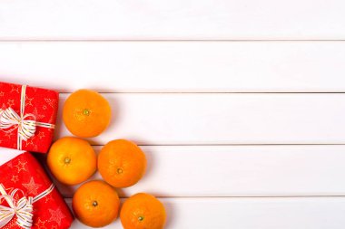 Noel hediye kutuları mandarin