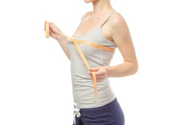 Kadın bir meme santimetre