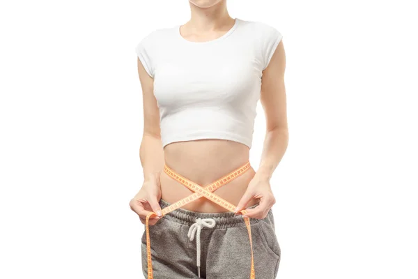 女性减肥苗条厘米 — 图库照片