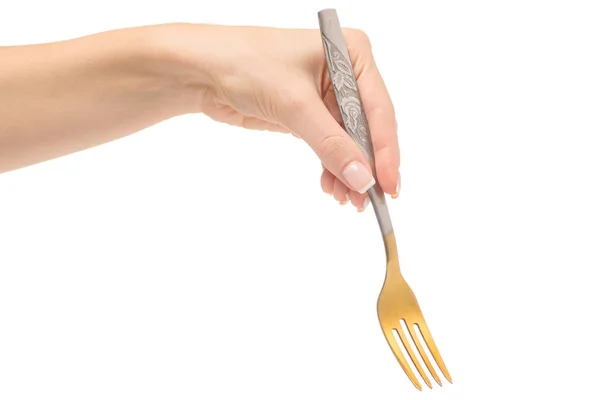 Female hand fork — Stock Photo, Image
