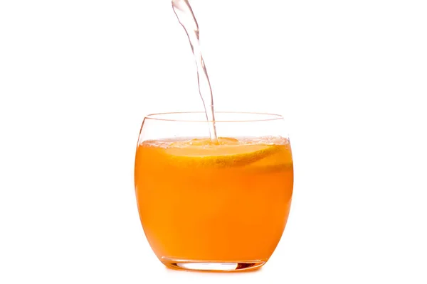 Szklankę lemoniady pomarańczowy cytryny — Zdjęcie stockowe