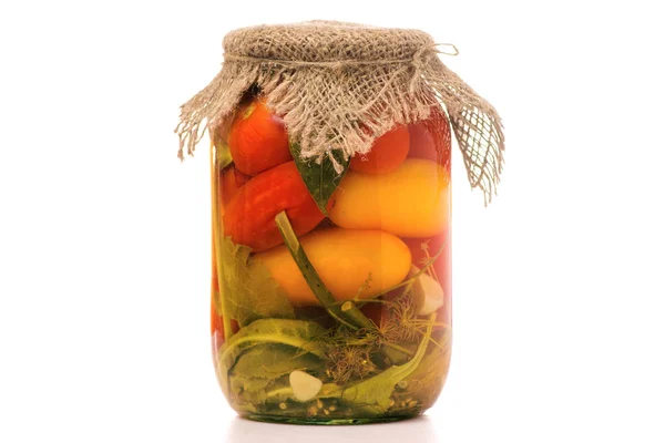 Preservation of a bank of tomatoes — Stock Photo, Image