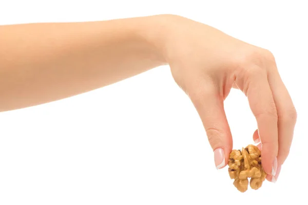 Female hand with walnut — Stock Photo, Image